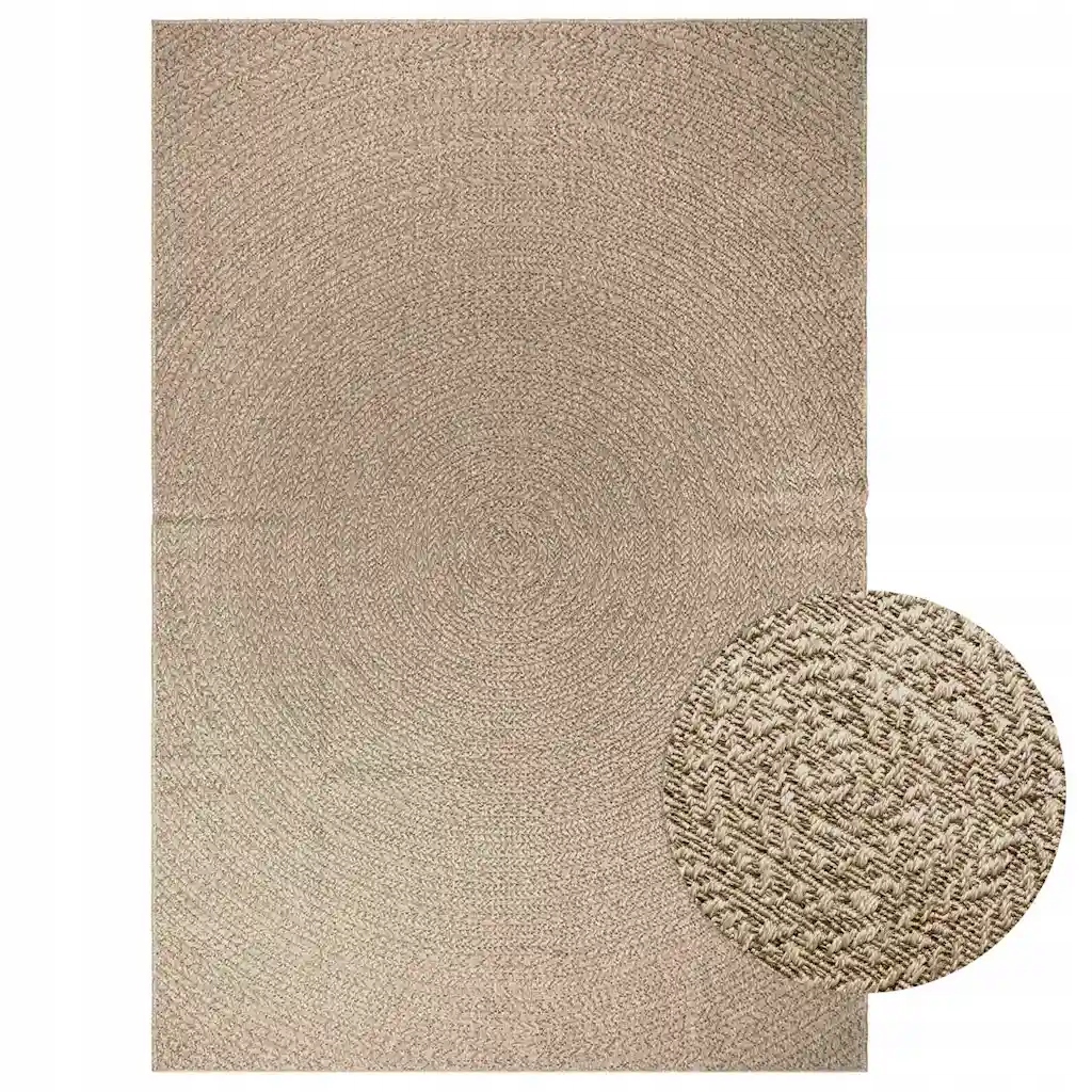 Koberec Zizur béžový 200x290 cm jutový vzhled interiér exteriér Béžová 4010