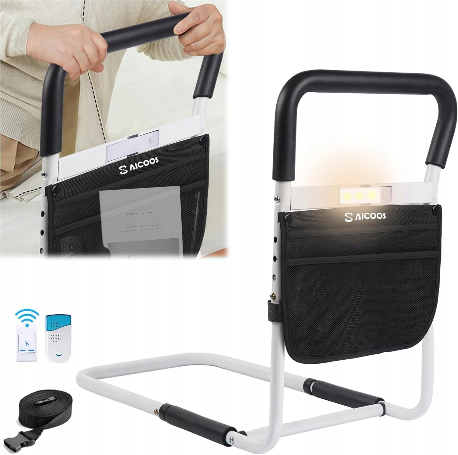 BarierkA łóżkowa dla bezpieczeństwa osób starszych dzwonkiem alarmowym T174