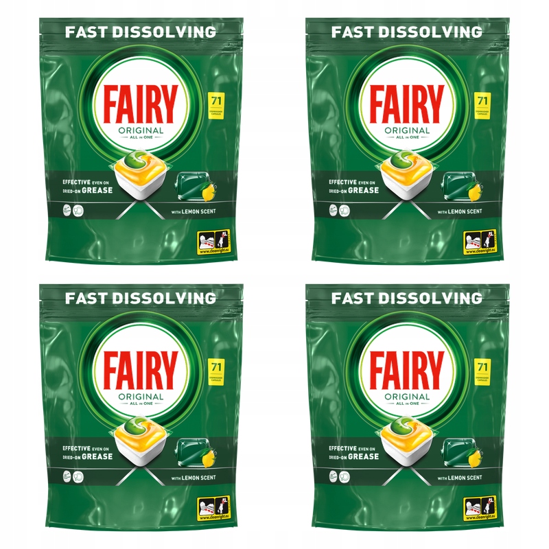 Fairy Original All In One Kapsle do myčky nádobí Citron 71 ks X4