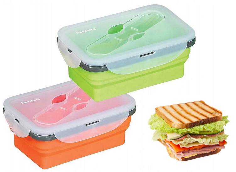 

Silikonowy Składany Lunch Box dwa kolory