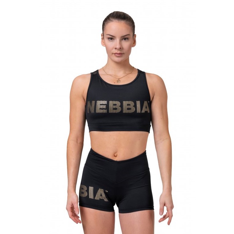 Damski mini top Nebbia Gold Mesh 830 M elastyczny