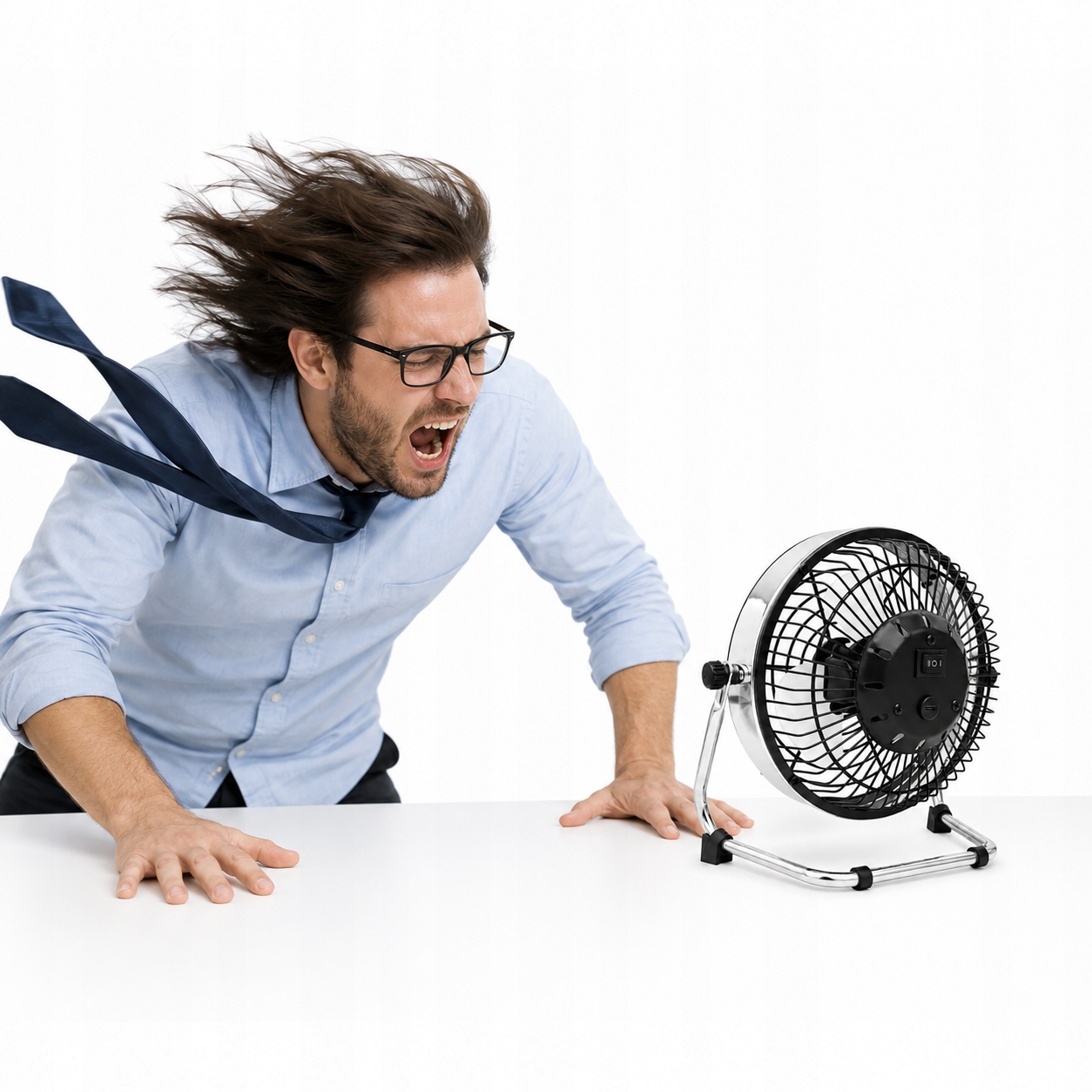 Stolní Ventilátor Usb Kovový 21 CM Tichý, Silný Kancelářský Ventilátor