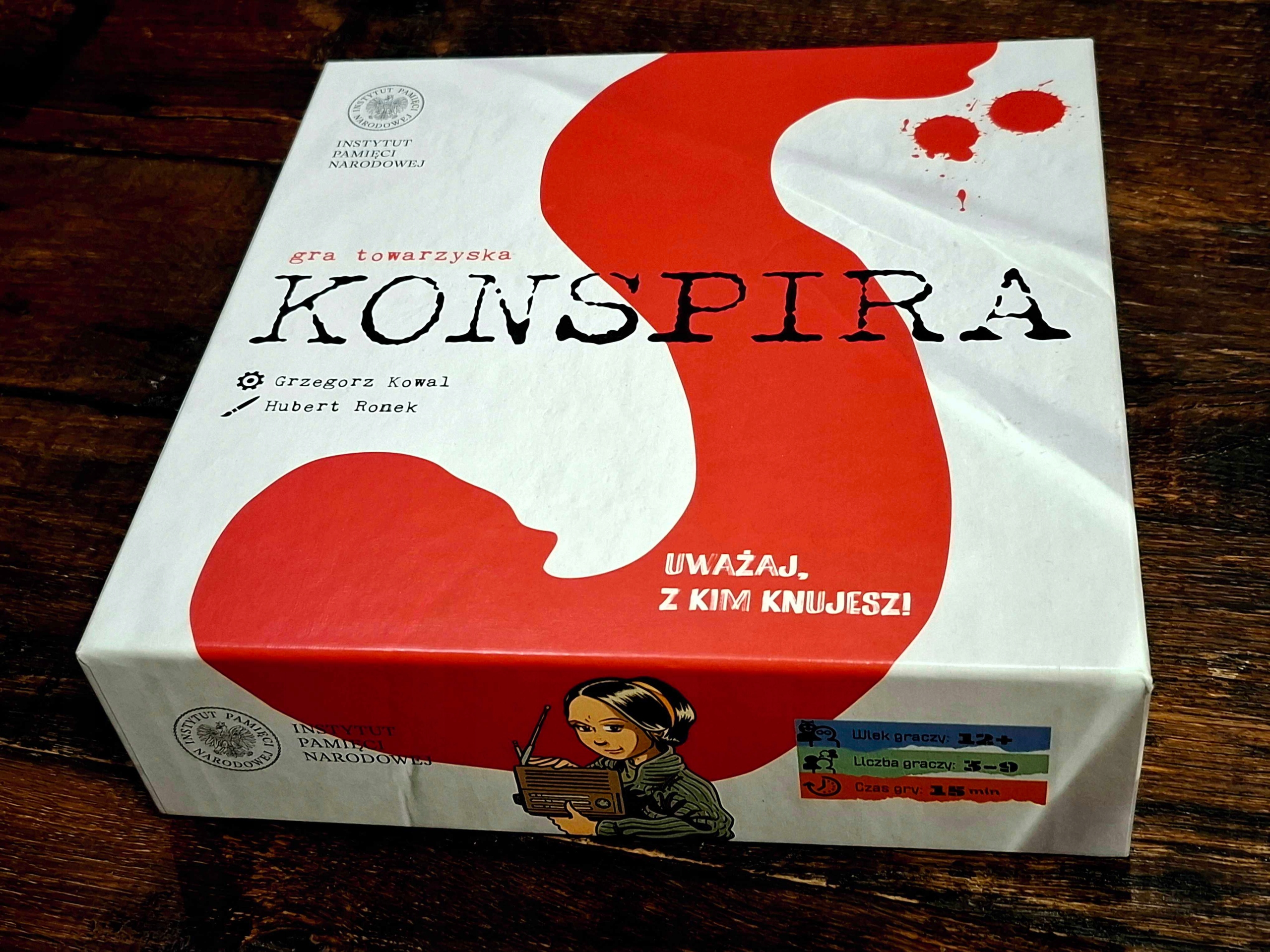 KONSPIRA gra planszowa imprezowa + dedykacja i RYSUNEK Huberta Ronka
