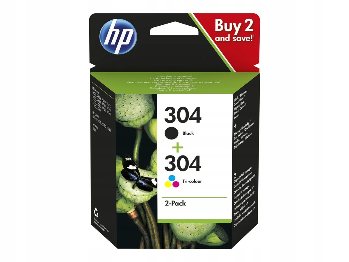 

2 Tusze Hp 304 czarny kolor 3JB05AE Oryginalne