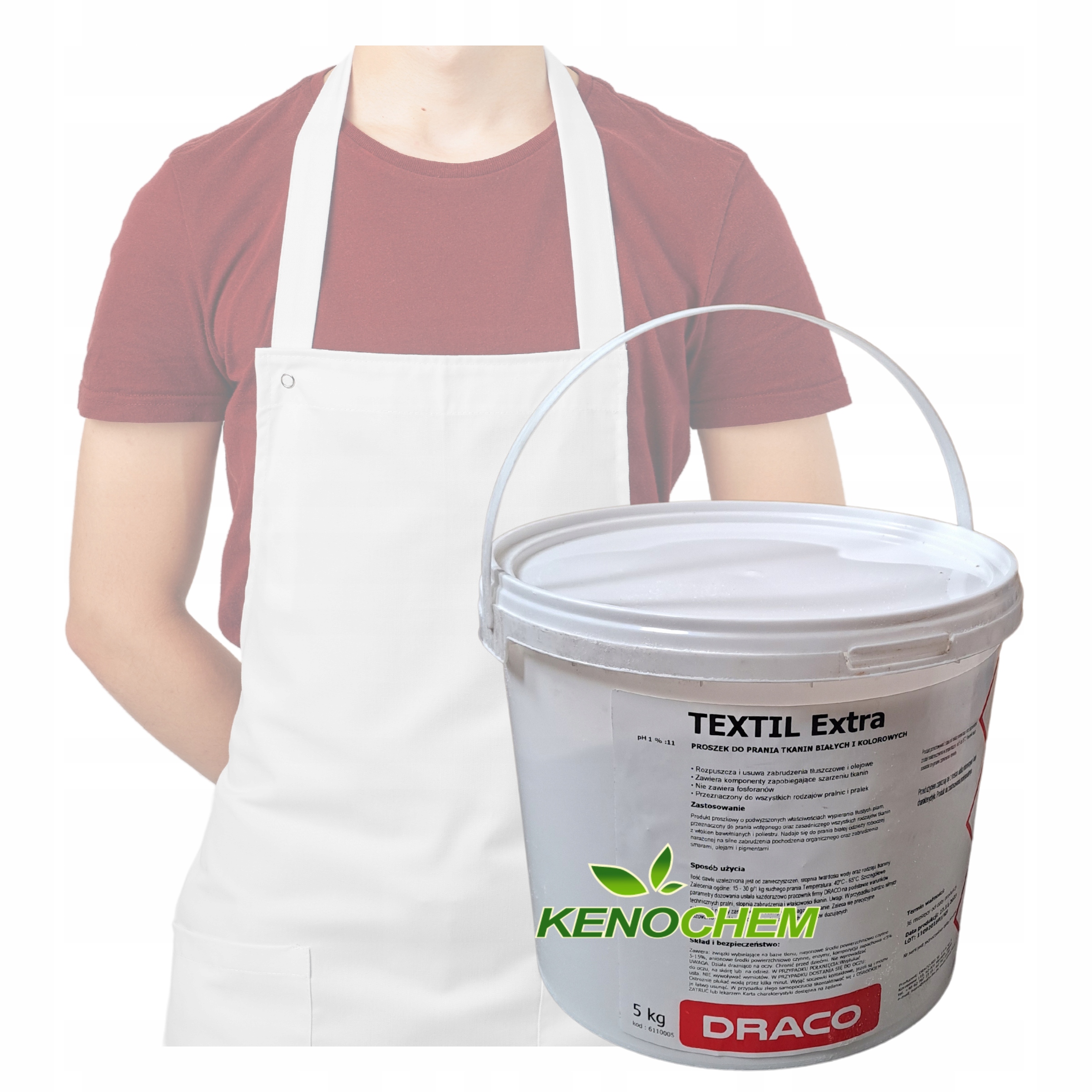 Levně Draco Prášek na praní pracovních oděvů a mopů odstraňuje mastné skvrny