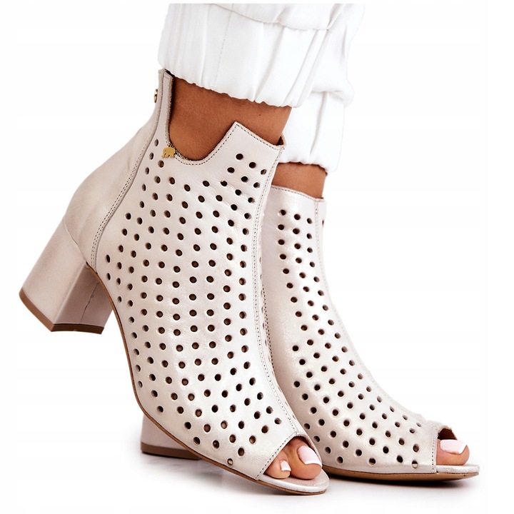 BEŻOWE AŻUROWE BOTKI MACIEJKA 05420-04/00-5 R.37 Rozmiar 37