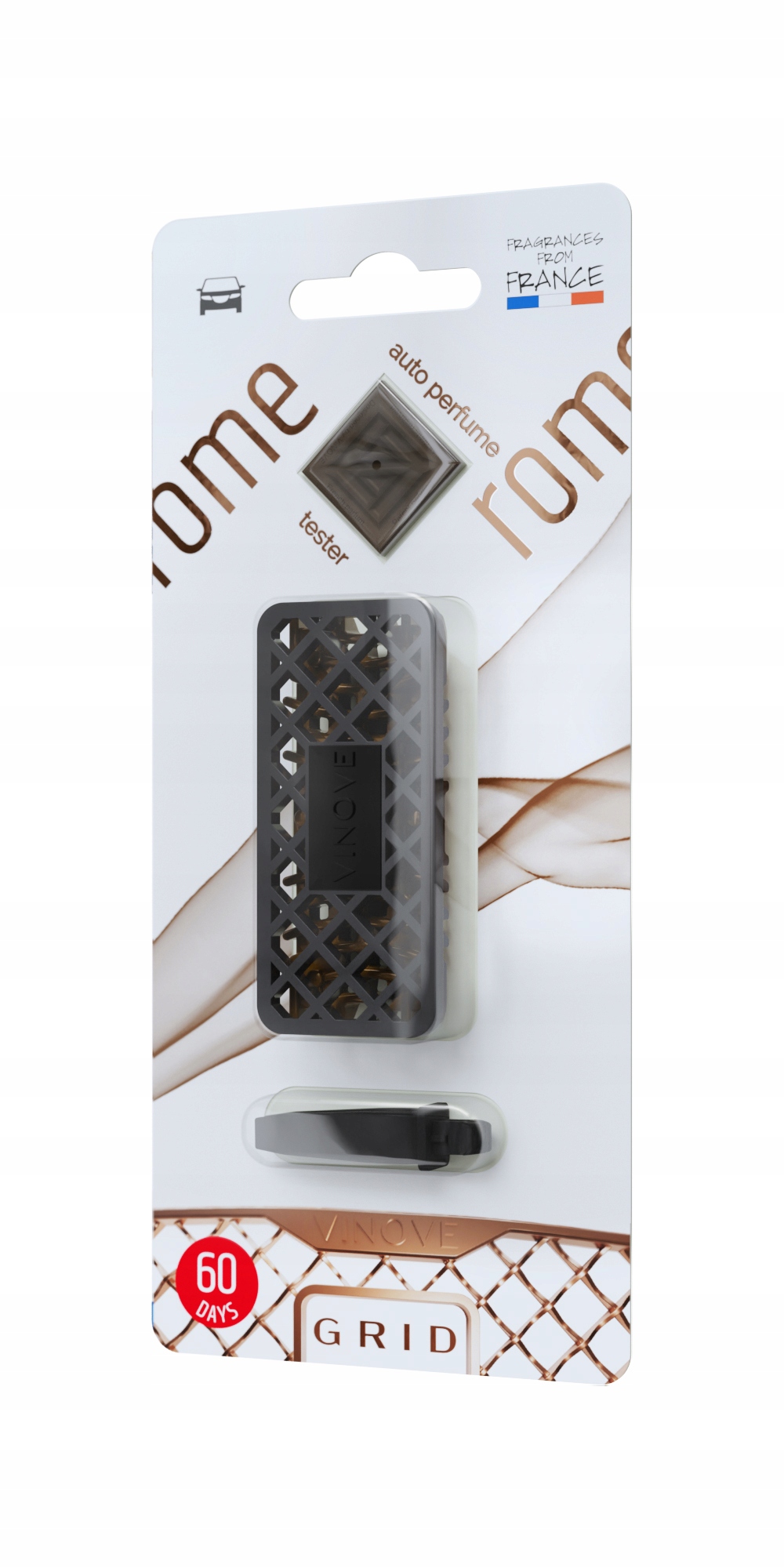 Zapach samochodowy Vinove Rome Grid perfumy do auta na kratkę