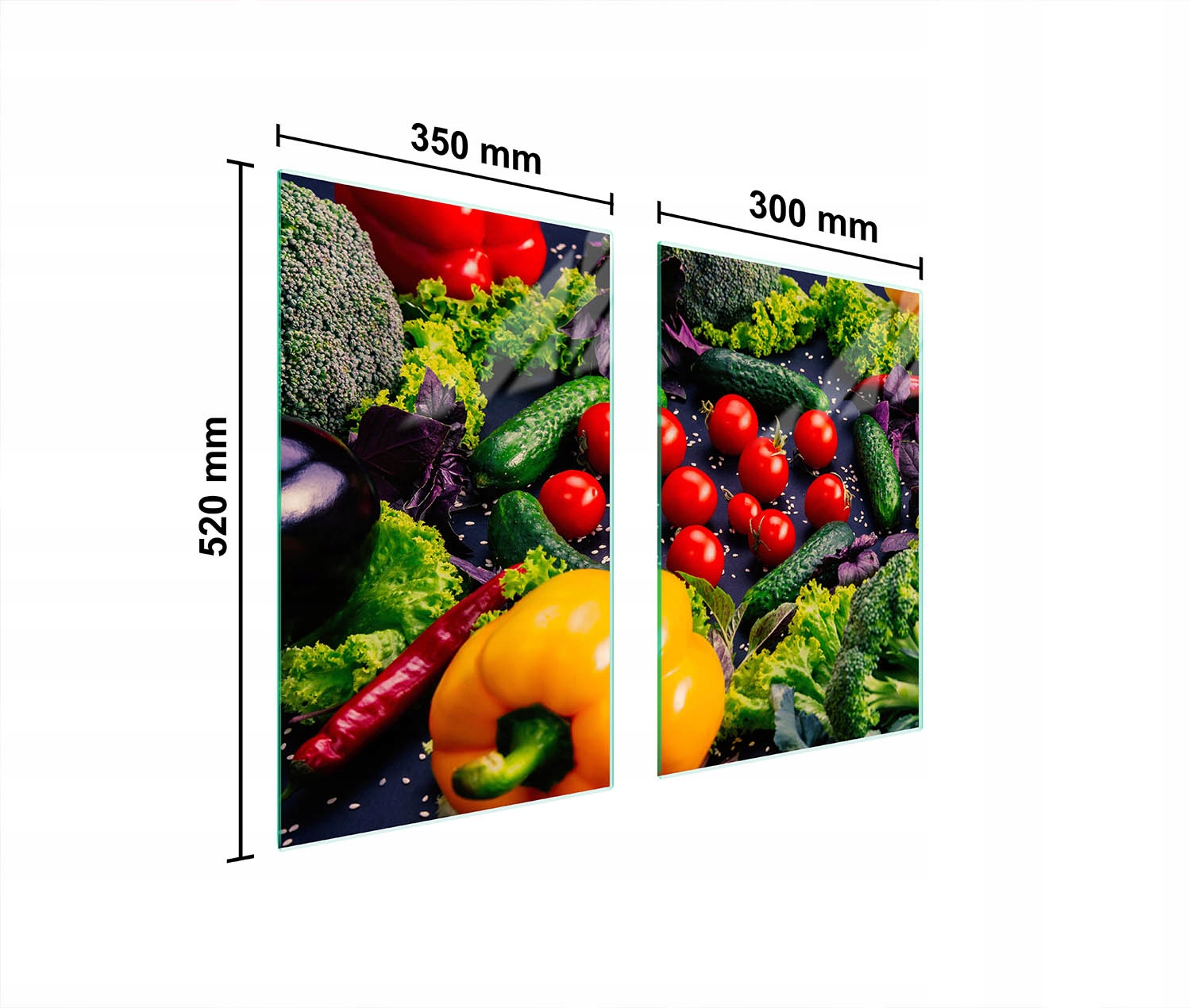 Skleněná Ochranná Deska Do Kuchyně 65x52 Zelenina
