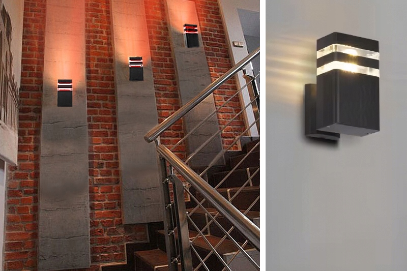 ZEWNĘTRZNY KINKIET NA BALKON LAMPA NA ELEWACJĘ DOMU KOLOROWE ŻARÓWKI RGB Głębokość produktu 6.5 cm