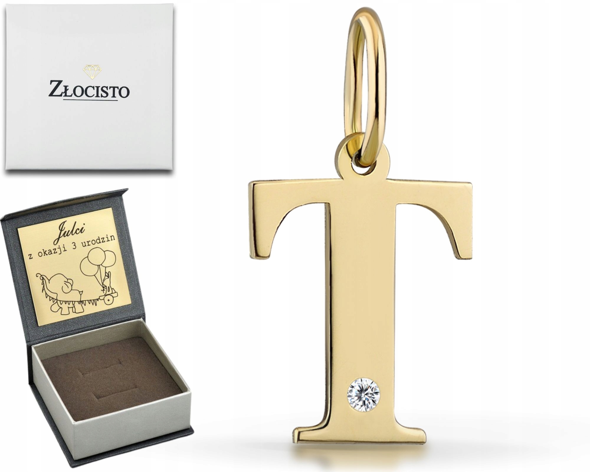 Zlatý Přívěsek Písmeno T S Briliantem Diamant Ryzost 585 Jako Dárek S Možností Gravírování