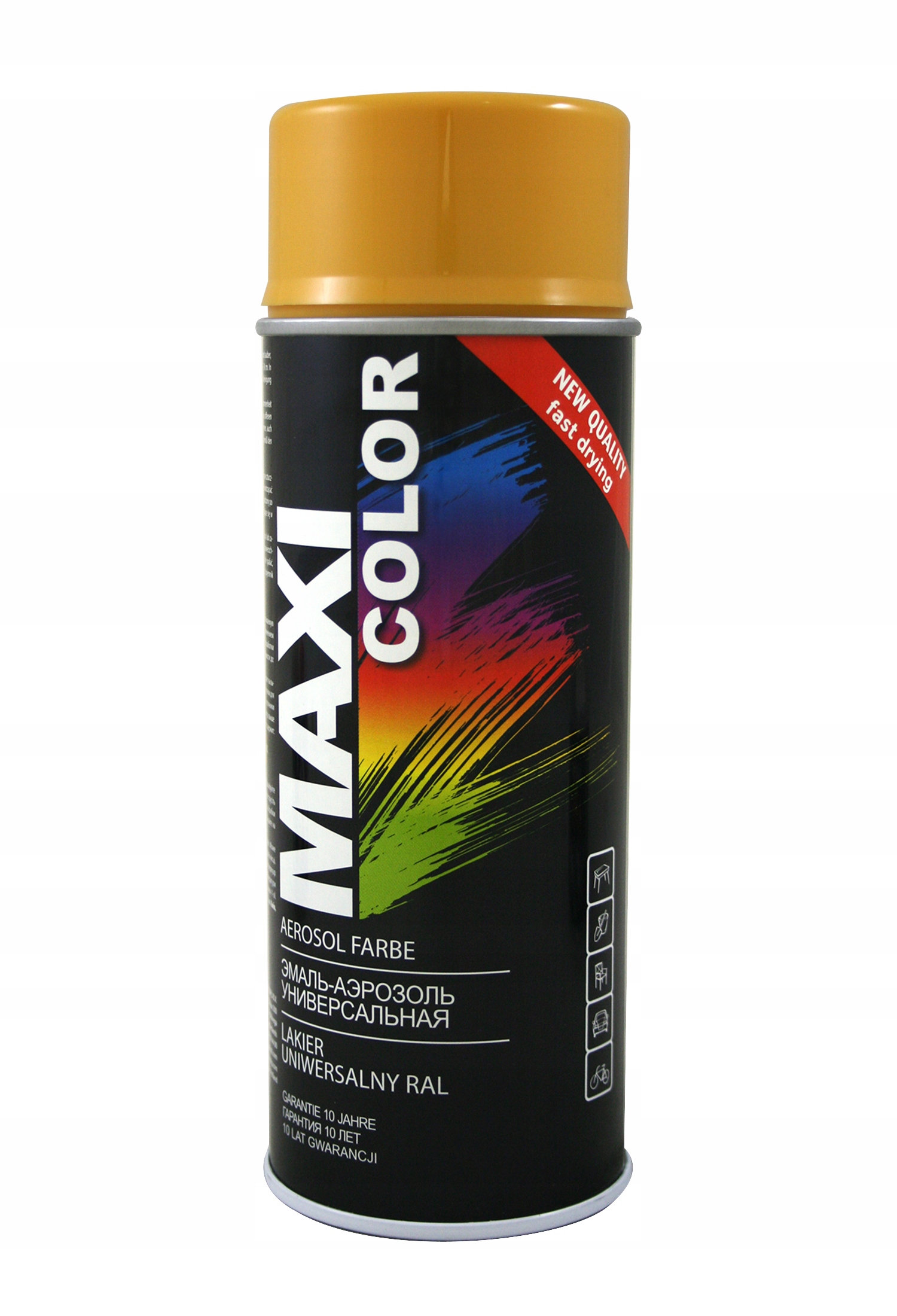 Lakier Motip Maxi Color 400 ml Spray Ral 1004 żółty