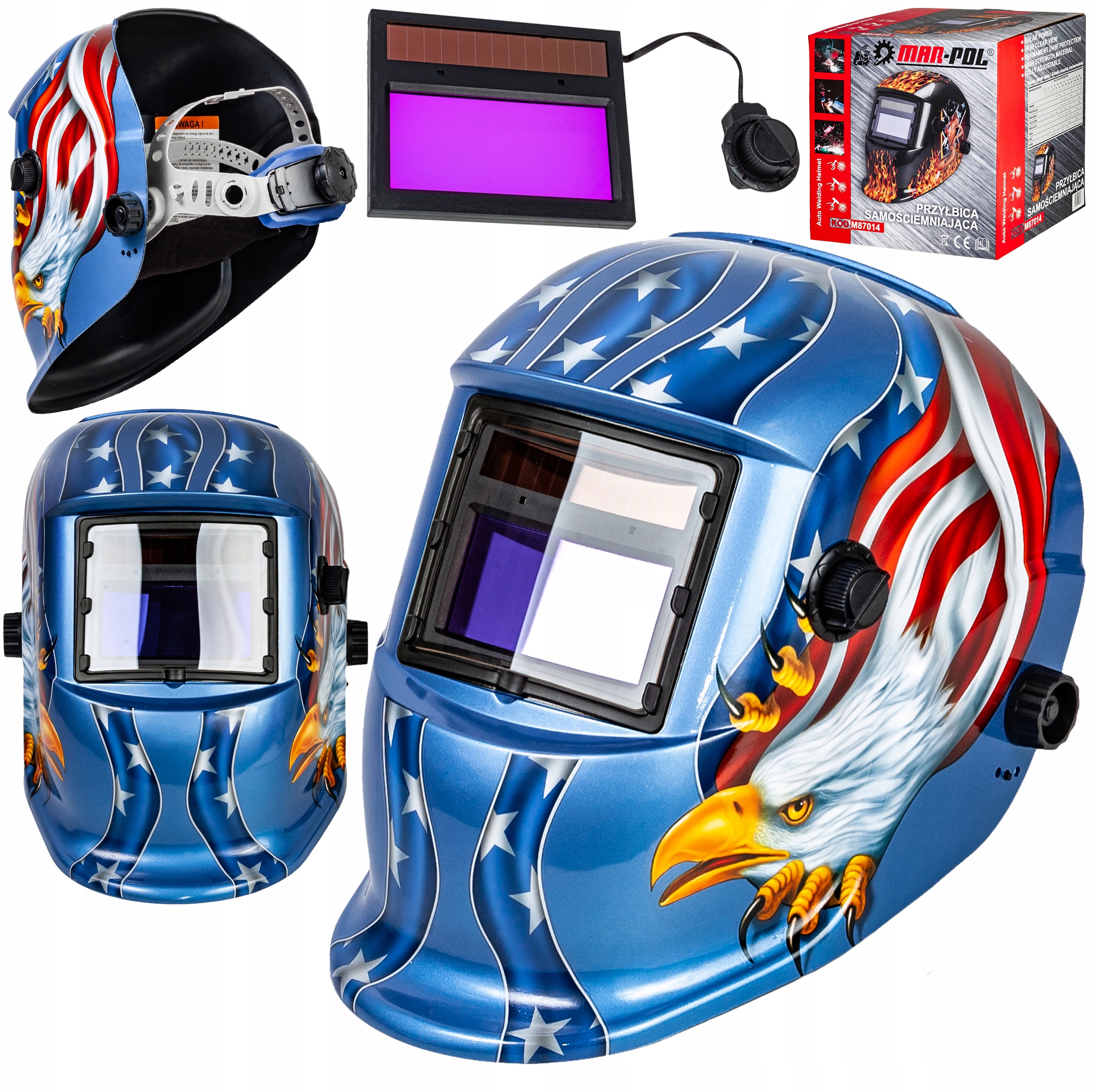 MASKA SPAWALNICZA PRZYŁBICA SAMOŚCIEMNIAJĄCA BLUE