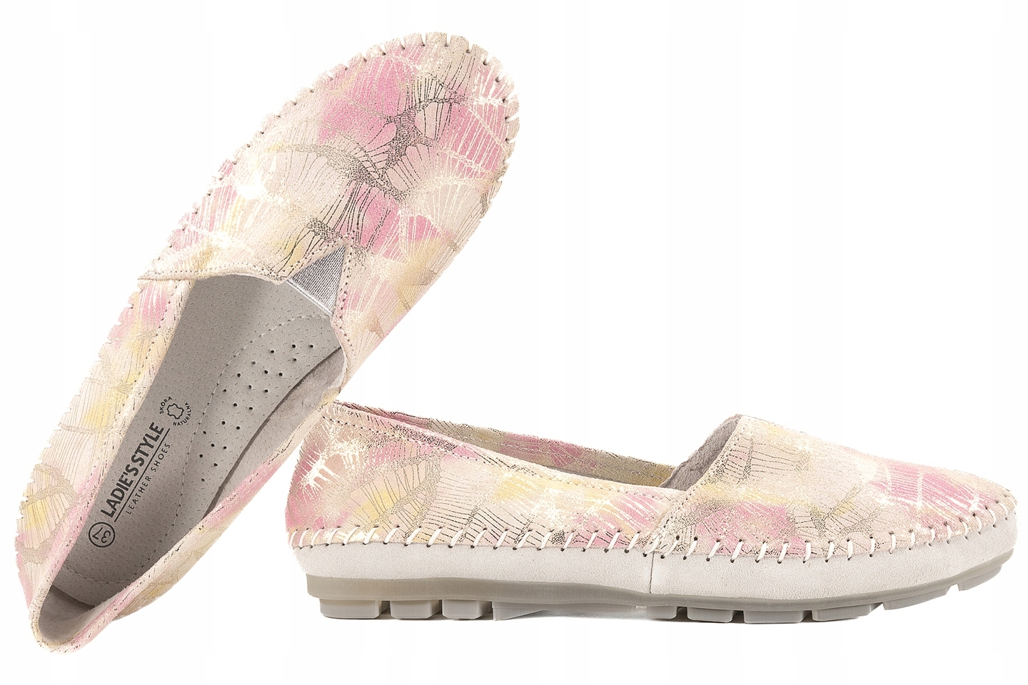 Ladie's Style 21110 Dámské Mokasíny Kožené Polobotky Vícebarevné 37