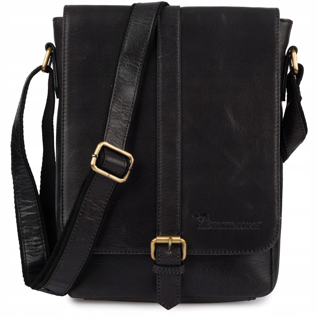 Pánská kožená taška přes rameno elegantní A4 elegantní Beltimore černá N23