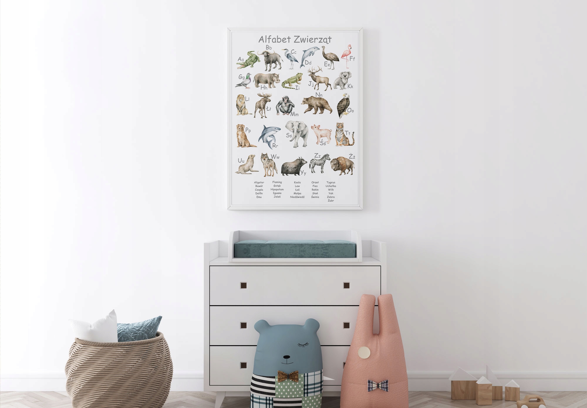 Plakat Edukacyjny Alfabet Zwierzęta 30x40 cm Stan opakowania oryginalne