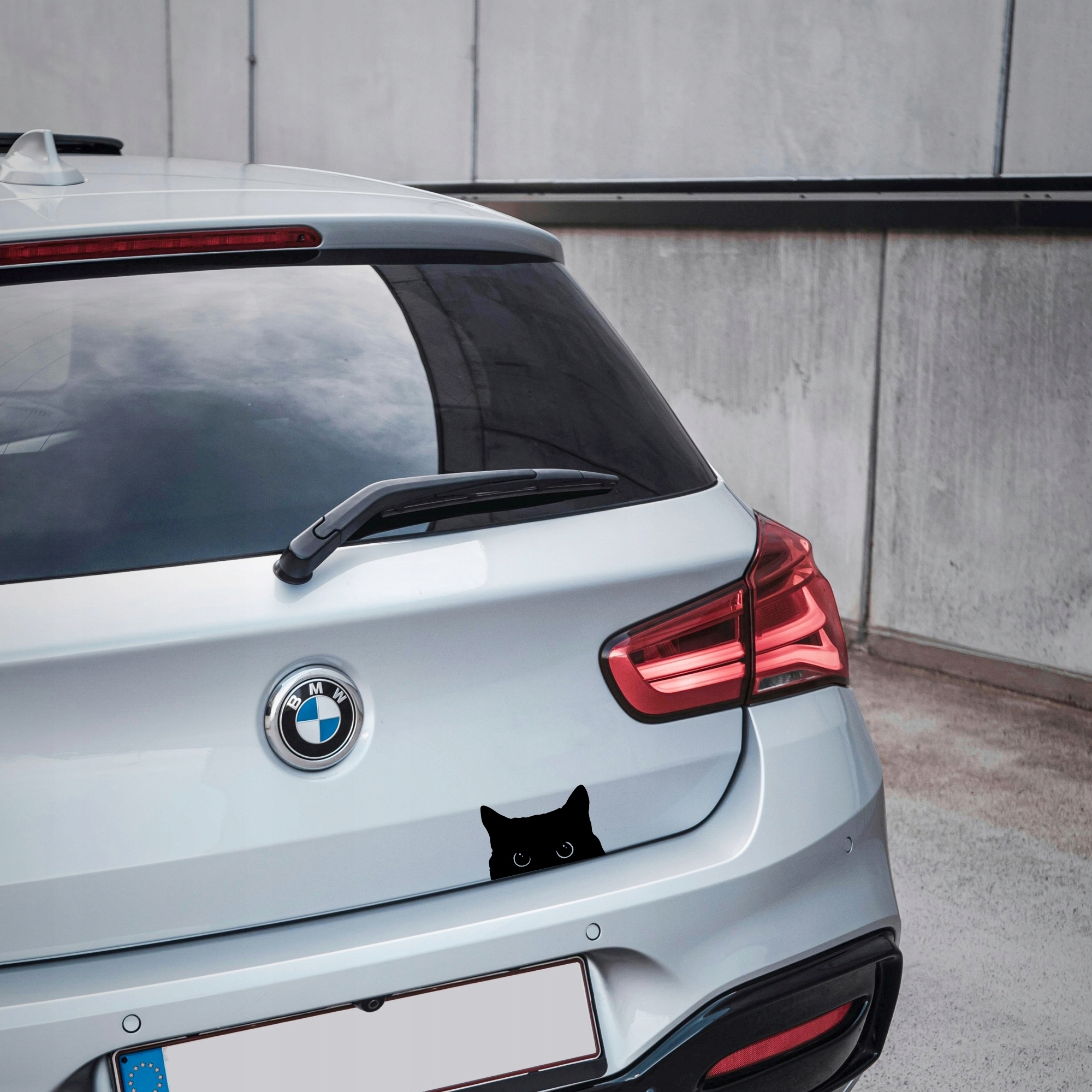 Naklejka KOT PATRZY na Samochód Szybę - Śmieszny wzór dla Właścicieli Kotów Liczba sztuk w zestawie 1 szt.