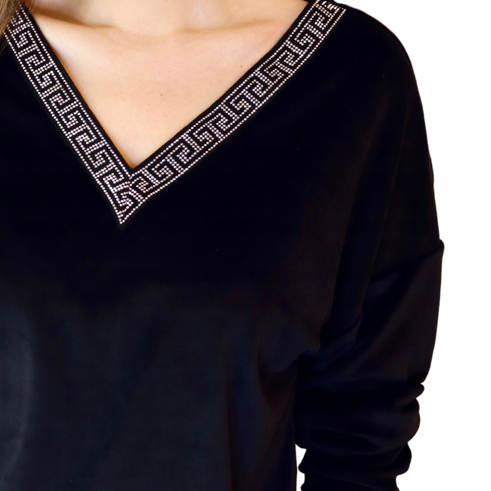 Piękny WELUROWY KOMPLET Damski Bluza Spodnie XXXL Rozmiar 3XL