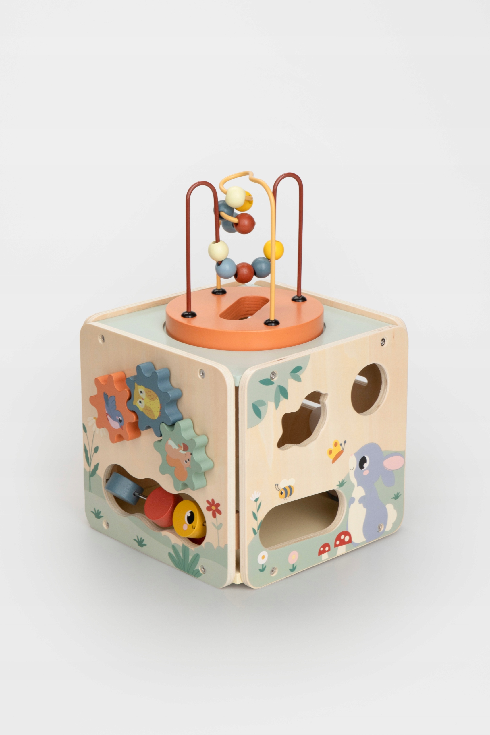 Drewniana Kostka Edukacyjna Montessori Sorter Zabawka dla Dzieci Mokida