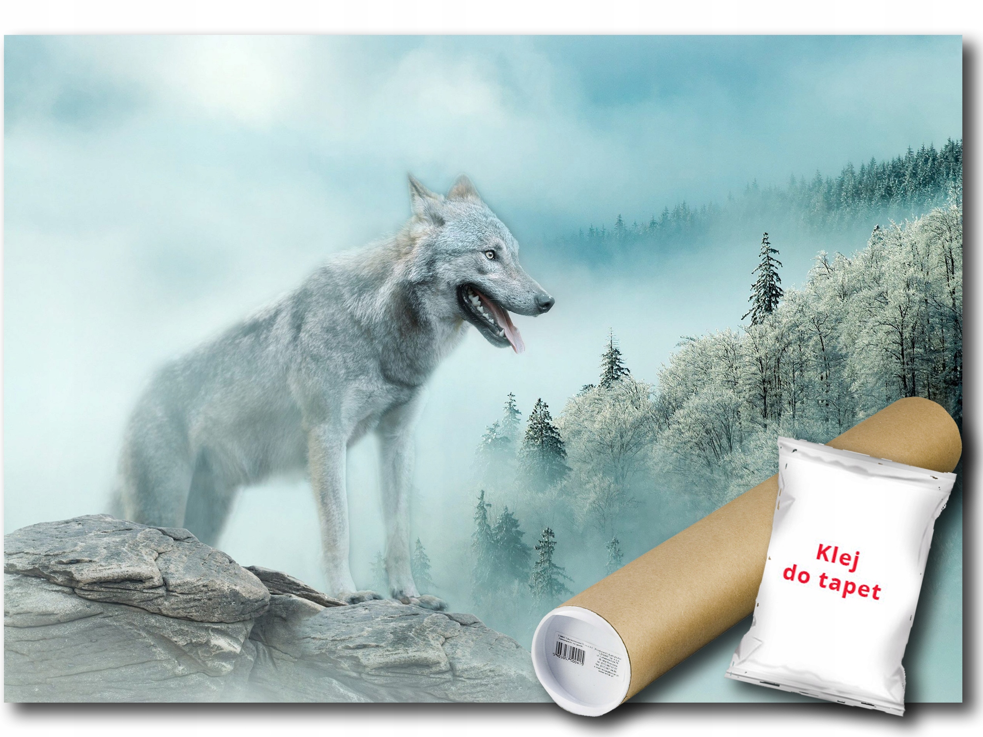 Vinylová Fototapeta Vlk Les Hory Zima 152x104