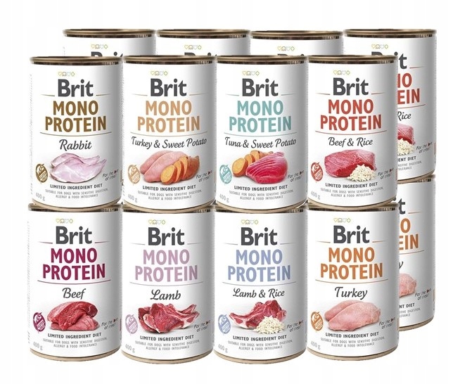 Levně Brit Mono Protein Vlhké krmivo mix chutí 16x400g Hypoalergenní