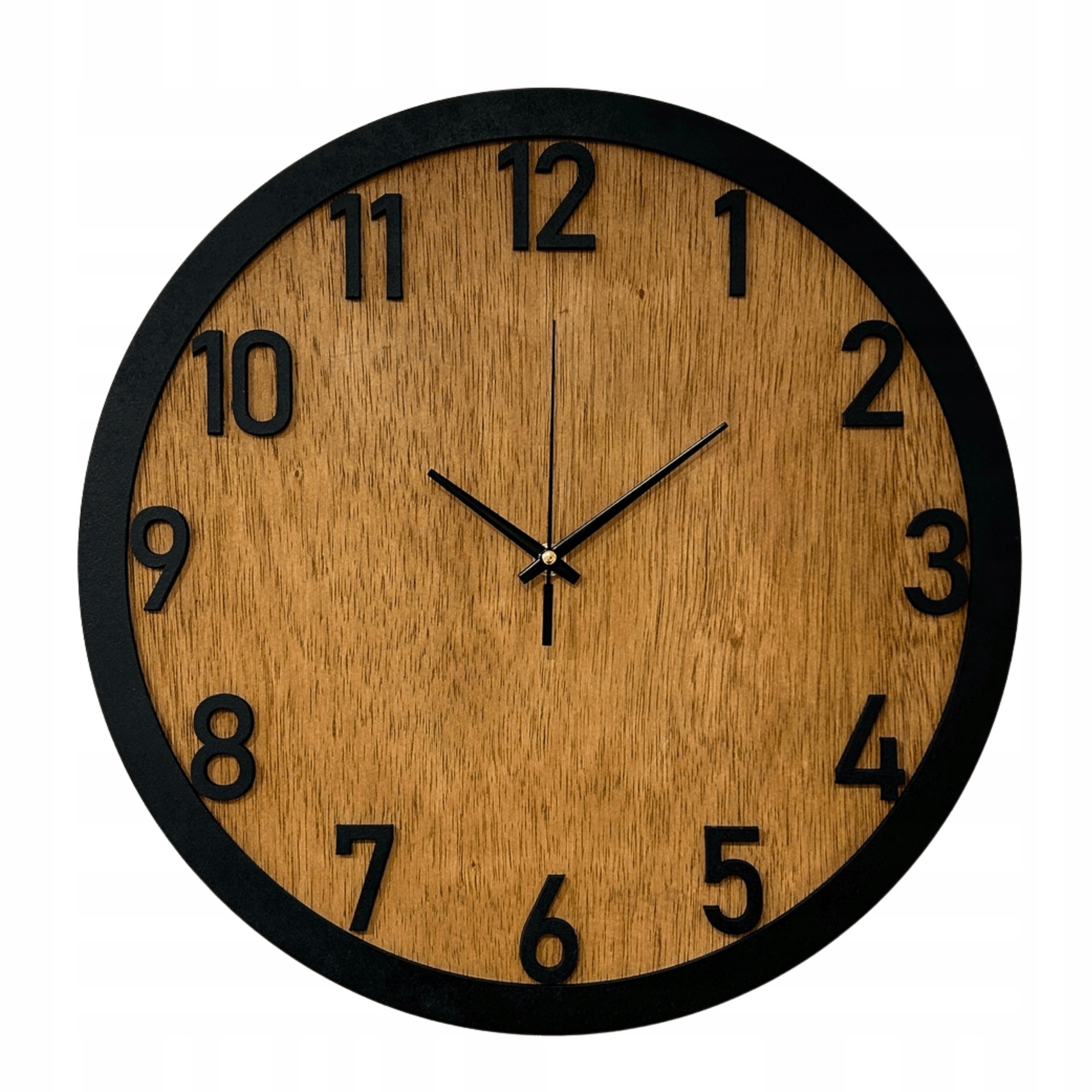 Zegar Ścienny Drewniany Loft Płynący Mechanizm 38CM 3D Różne