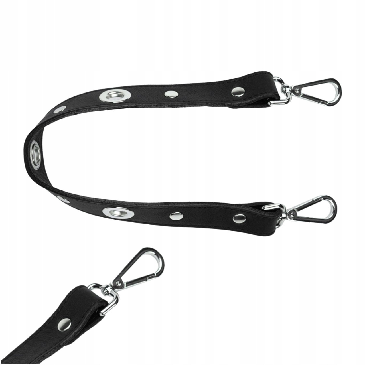 SKÓRZANA RĄCZKA PASEK DO TOREBKI OBAG CZARNY SKÓRA NATURALNA