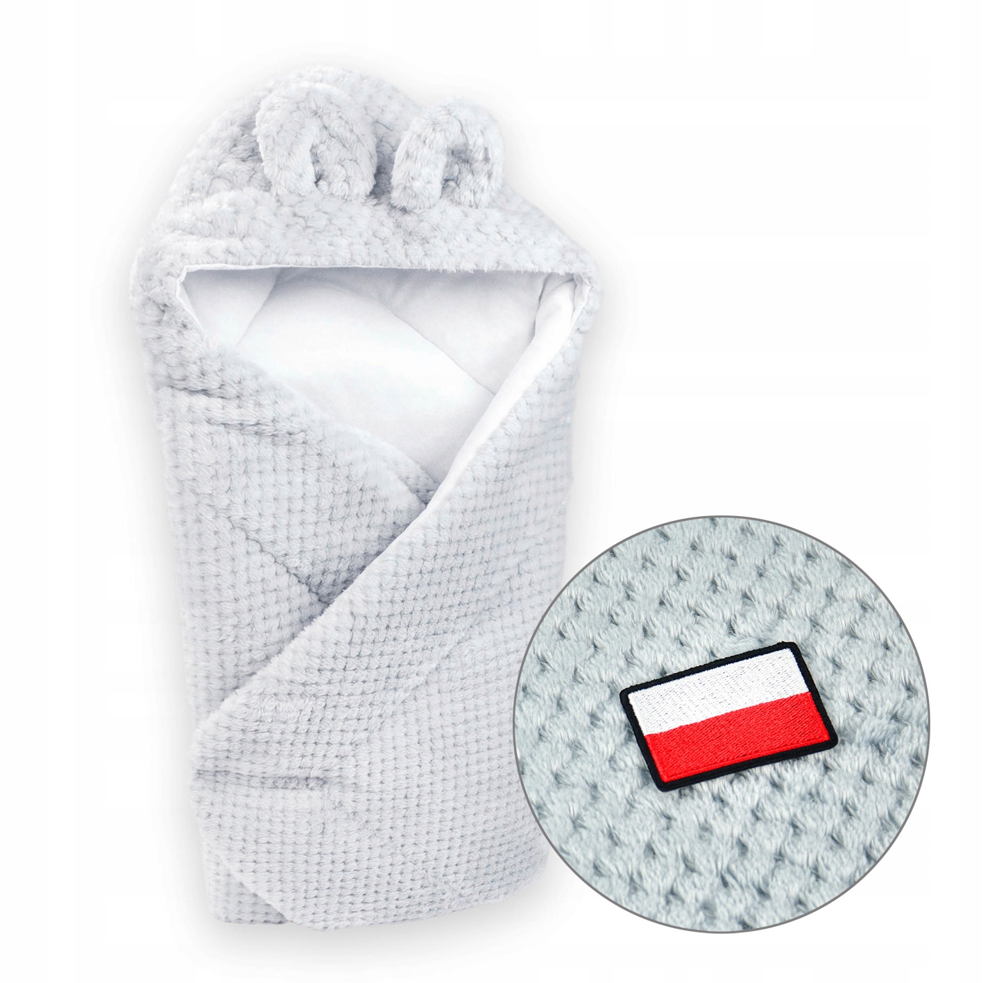 

Rożek niemowlęcy z kapturkiem Polski soft