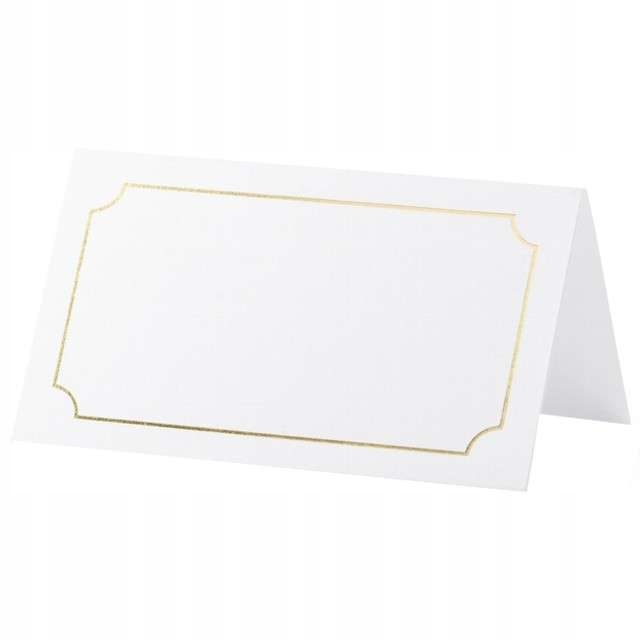 WIZYTÓWKI na stół WINIETKI ślub BIAŁE RAMKA 10 szt