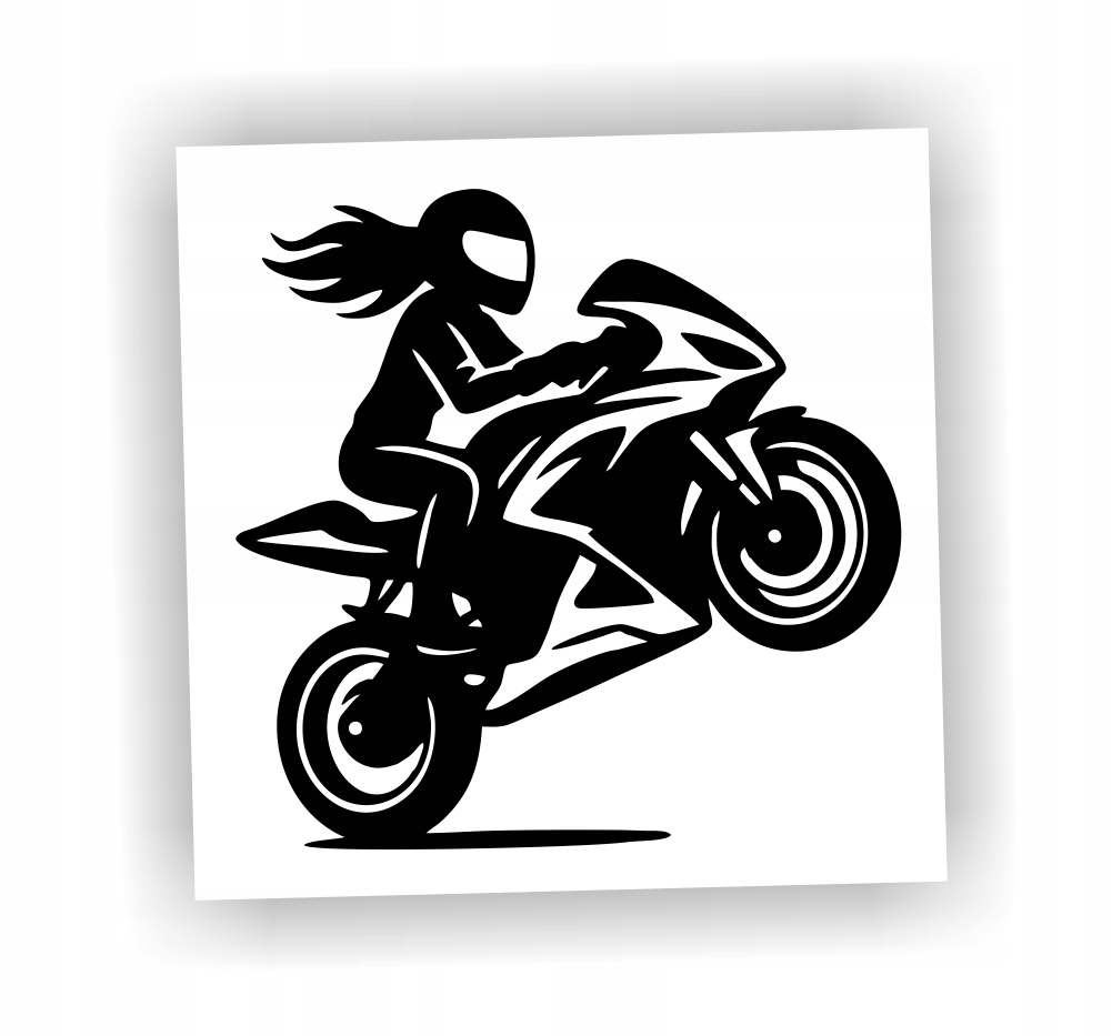 Naklejka Motocyklistka kolor Czarny kobieta ścigacz motocykl naklejki!!