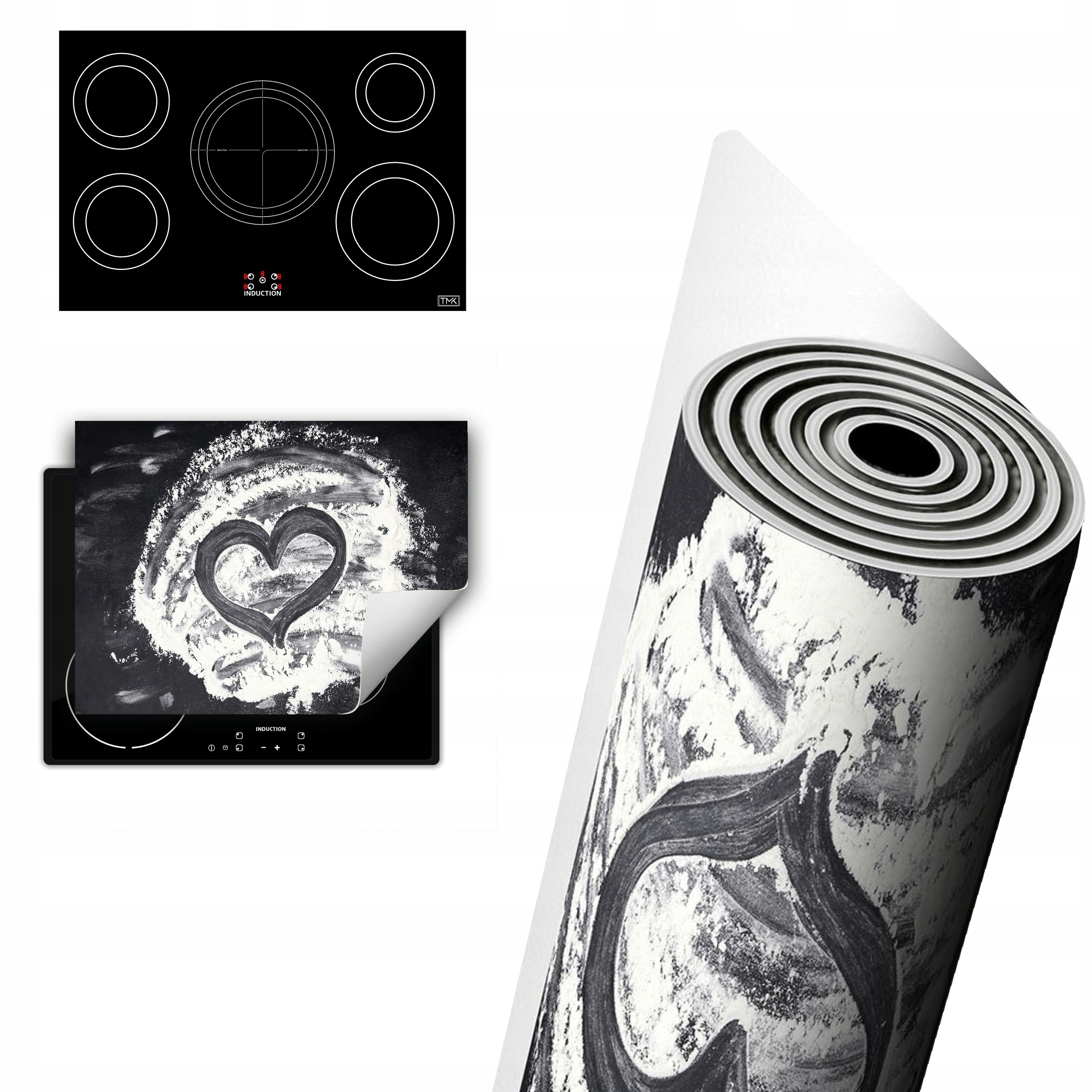 Vinylová Ochrana Na Indukci Pracovní Deska 80x52 kuchyně srdce