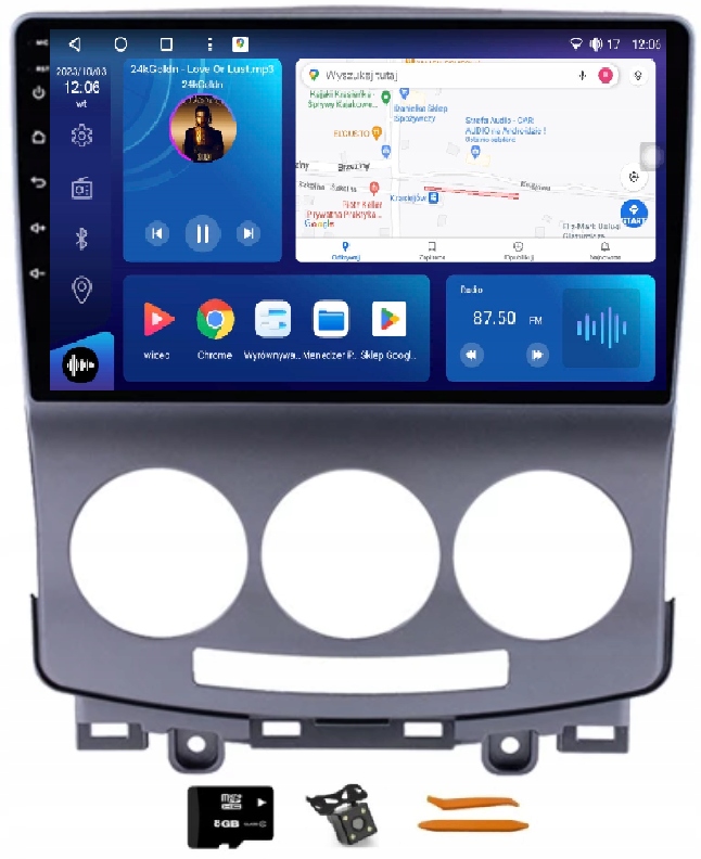 Radio Android Nawigacja Qled Carplay Lte Gps 128GB Mazda 5 Premacy 2 05-10