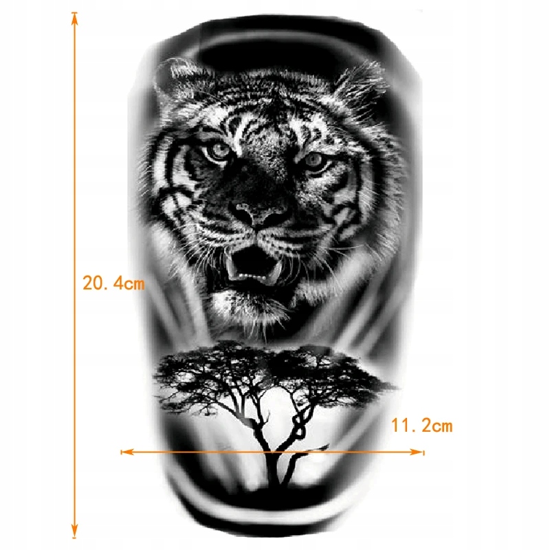 TATUAŻ TYMCZASOWY TYGRYS I DRZEWO TATUAŻ ZMYWALNY WODOODPORNY Stan opakowania oryginalne