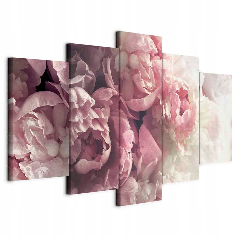 Obraz 5 Dílů Triptych Velké Pivoňky Květiny Boho Moderní Do Obývacího Pokoje 200x100