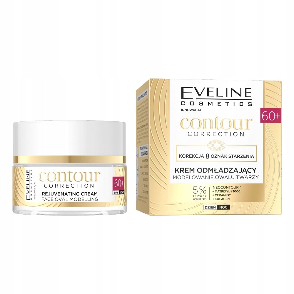 EVELINE Contour Correction 60+ Krem odmładzający - Modelowanie Owalu Twarzy