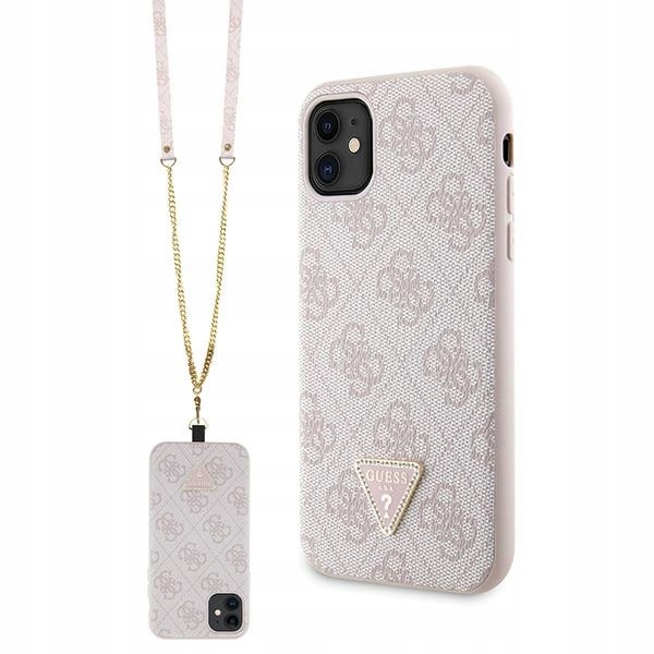 Pouzdro pro iPhone 11 Guess Crossbody 4G Metal Logo Růžové