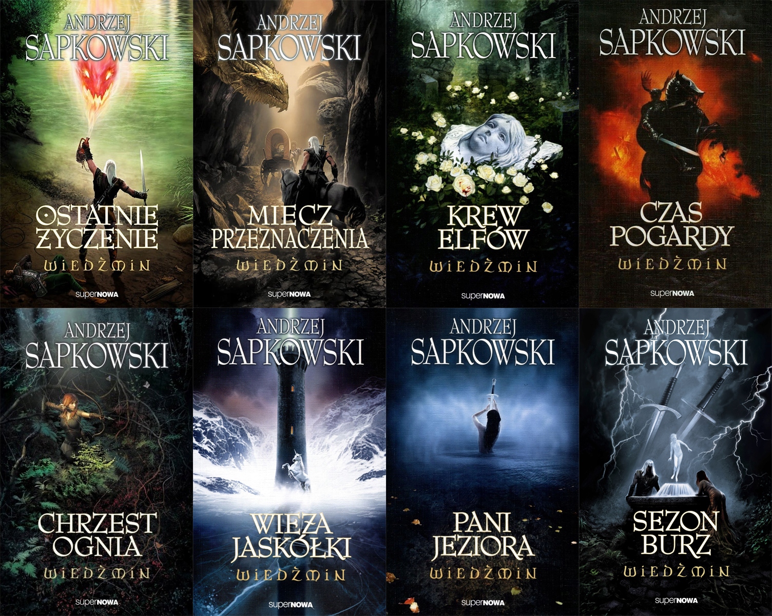 ZESTAW 8w1 WIEDŹMIN TOM 1-8 Andrzej Sapkowski