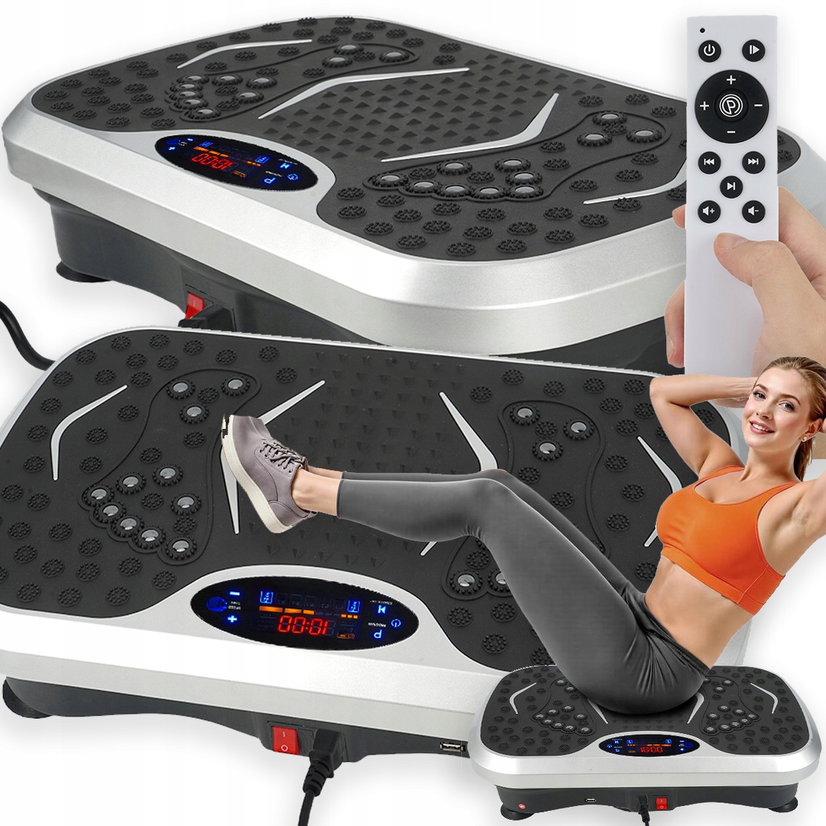 Platforma Wibracyjna Wyszczuplająca Z Linkami Fitness Trening Całego Ciała