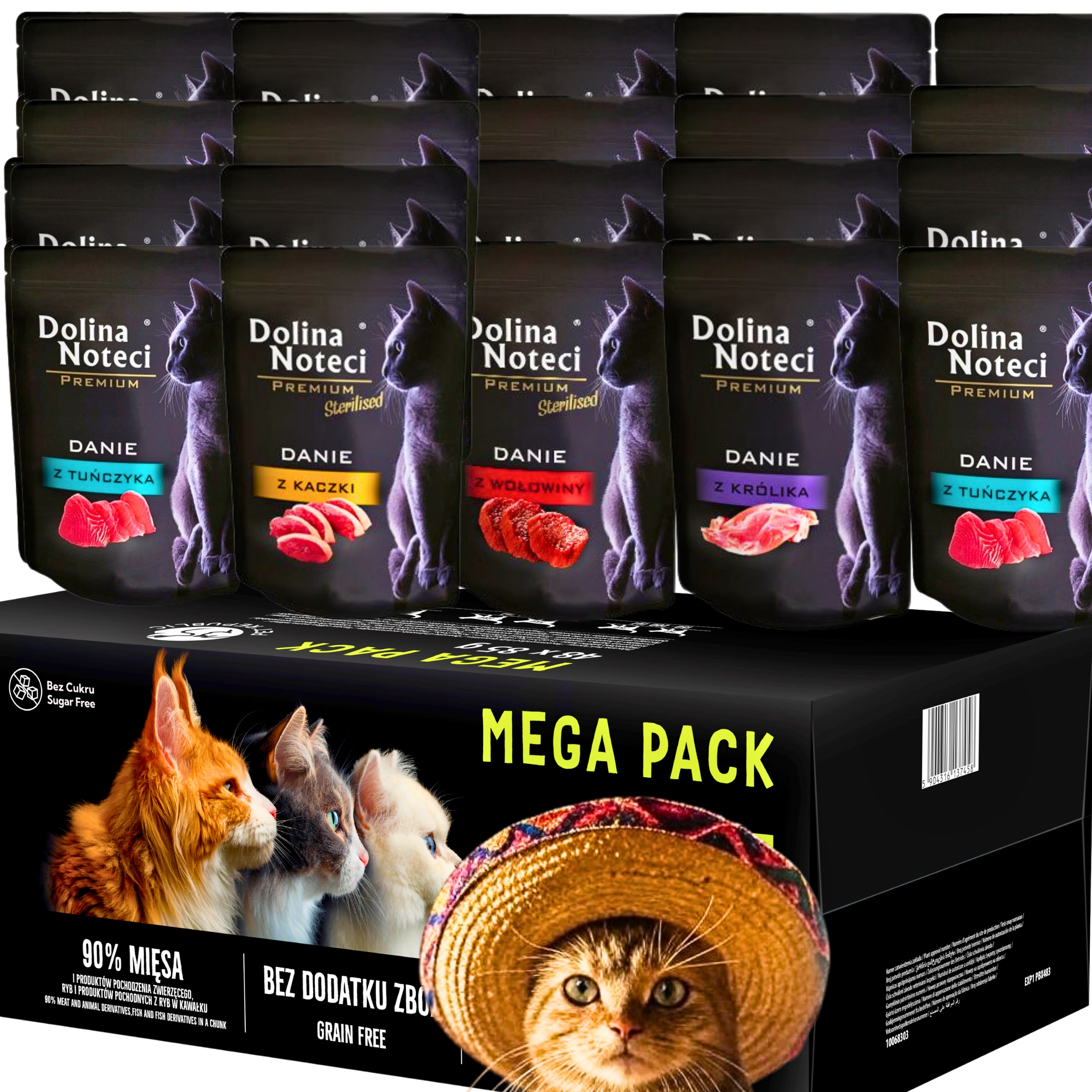 Levně Krmivo Mokré Pro Kočky Dolina Noteci Pet Republic MIX 8 Příchutí 40 X 85 G