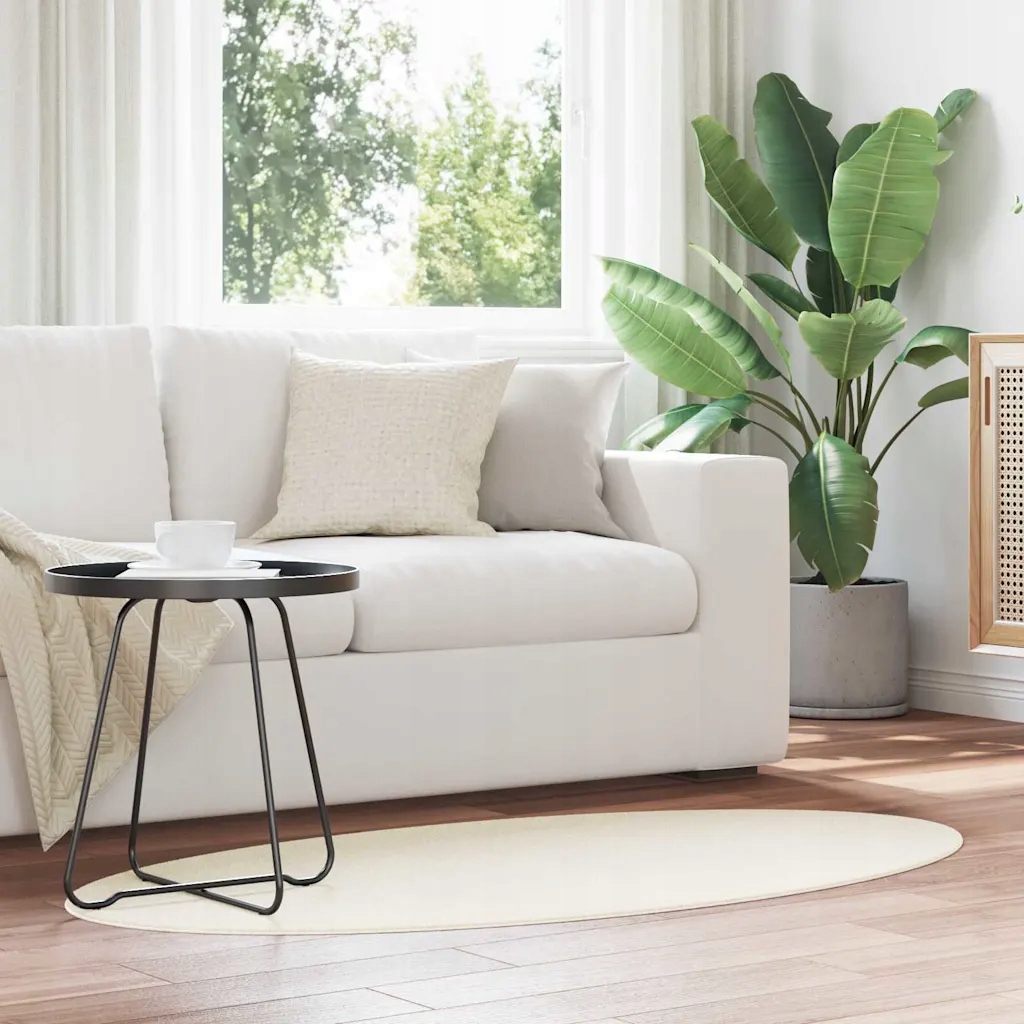 vidaXL Kusové koberce Oválný Huarte Krémová 80 x 150 cm 100% polyester