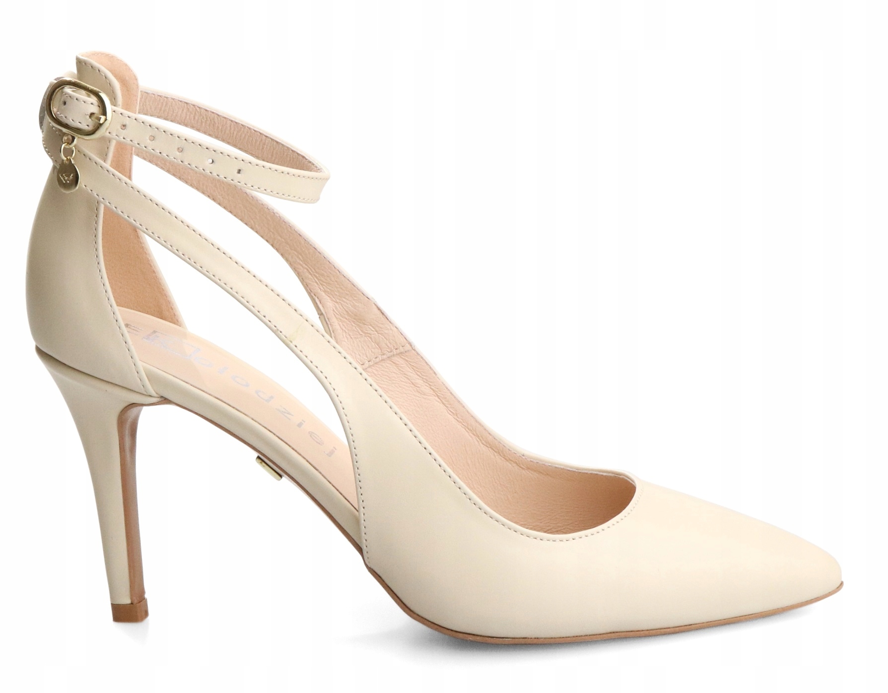 

skórzane czółenka szpilki eKołodziej ecri