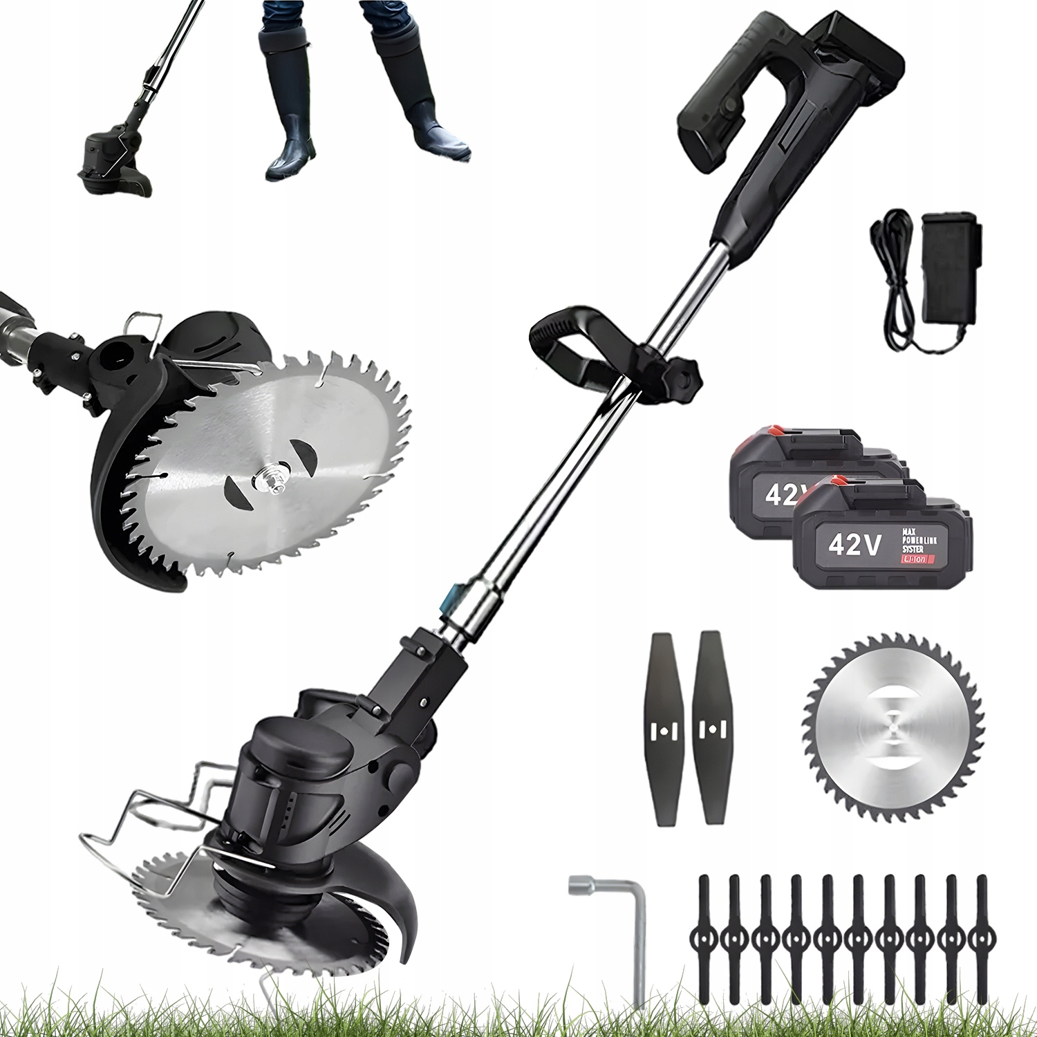 Aku Vyžínač Teleskopický Křovinořez Zahradní Vyžínač 2AKU 125 cm