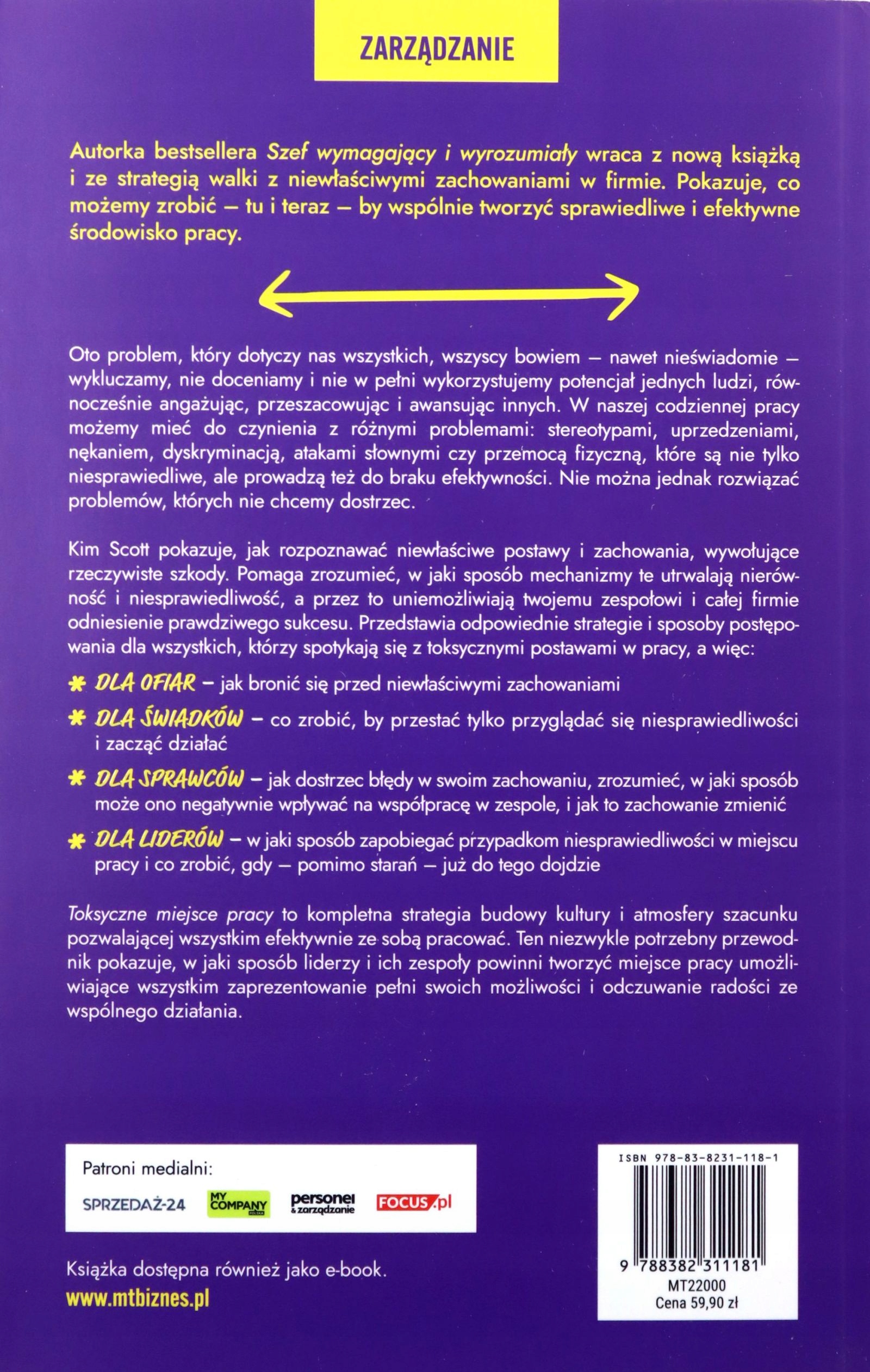 TOKSYCZNE MIEJSCE PRACY - Kim Scott [KSIĄŻKA] Stan opakowania oryginalne