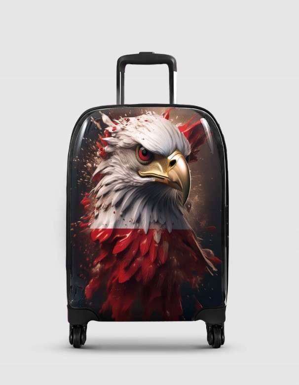 Kufr s grafikou vlajky Polský personalizovaný Tsa kolečka 360° vel. S