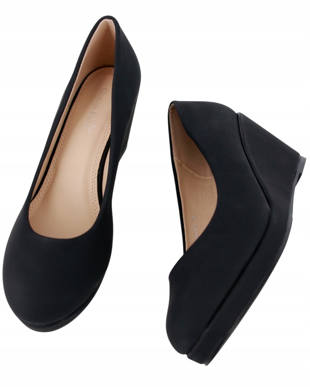 Pohodlné Elegantní Lodičky Na Koturně 7 cm Dámské Boty Černé 41