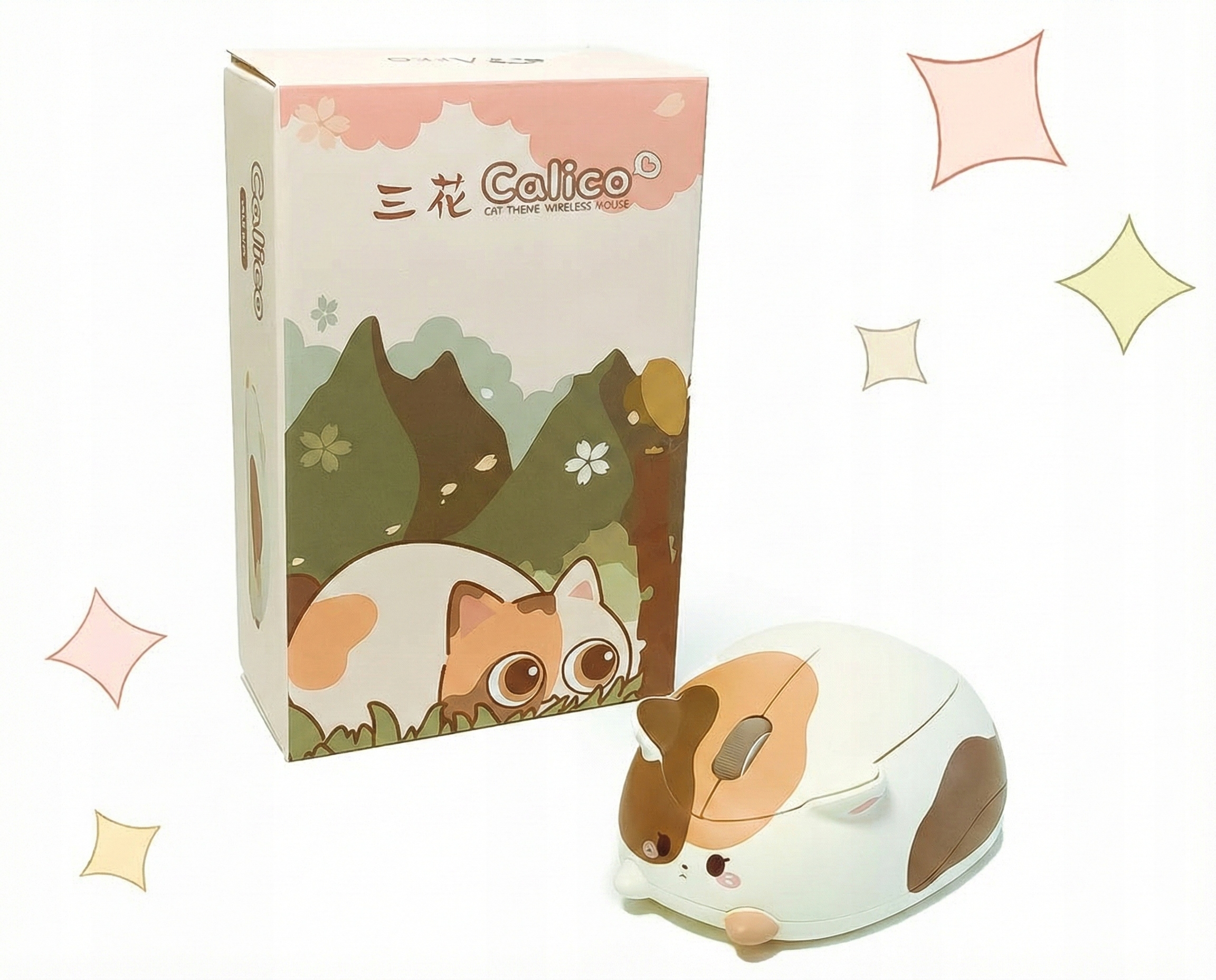 Kocia Myszka do Laptopa Komputera Słodka Ładna Bezprzewodowa Mysz Bluetooth