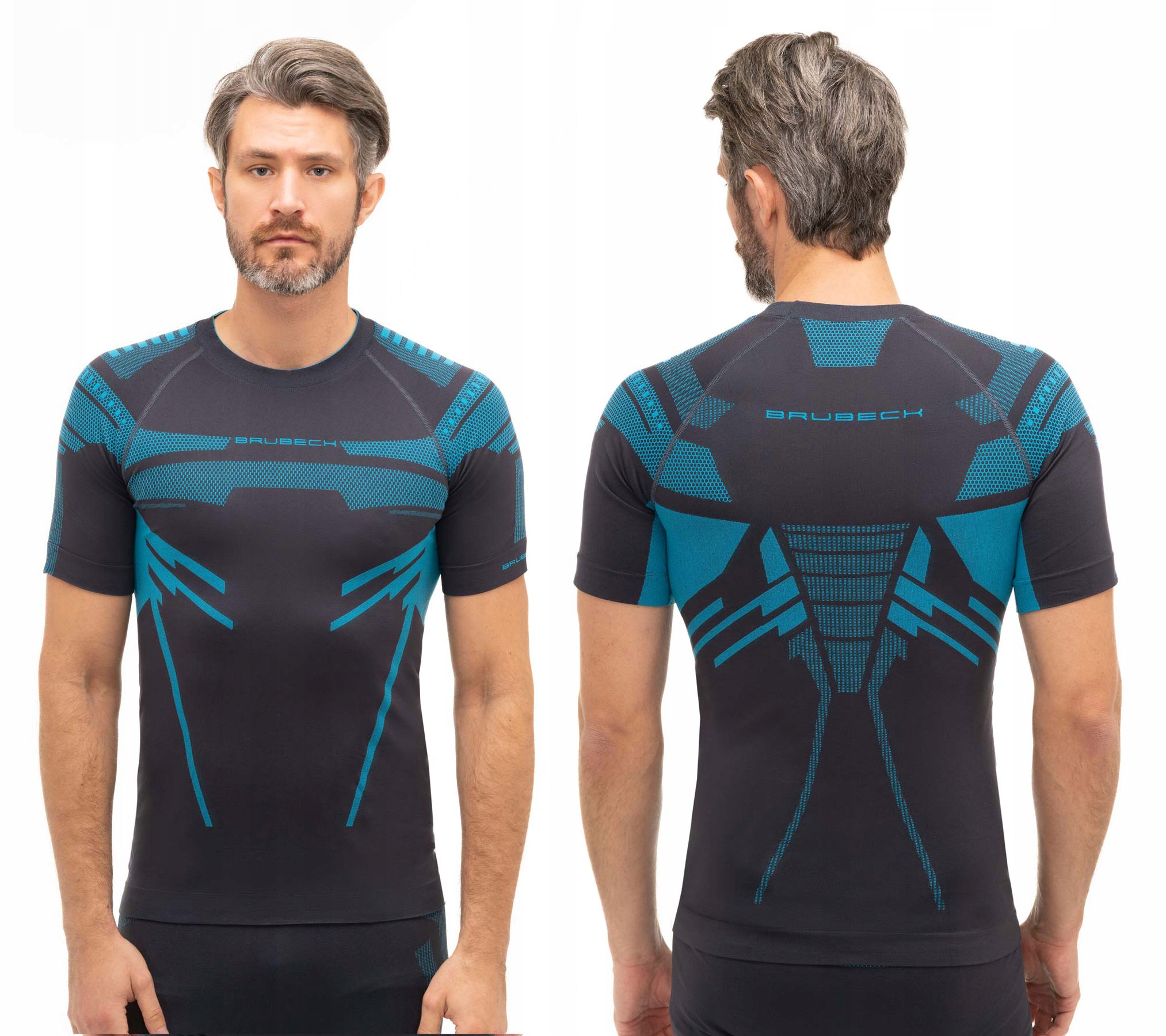 Koszulka męska termoaktywna Brubeck Dry grafit/niebieski L