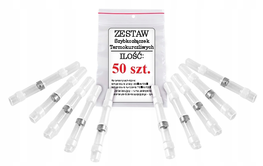 

50x Szybkozłączka termokurczliwa z cyną 025~0.35mm