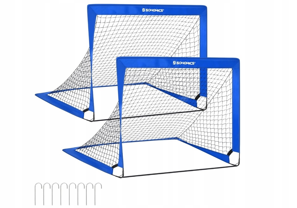 Bramki do piłki nożnej dla dzieci Songmics 2 szt szybki montaż niebieskie