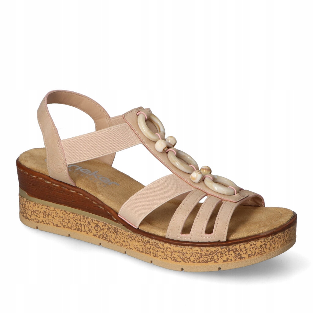 Dámské sandály Rieker Růžové semišové 41