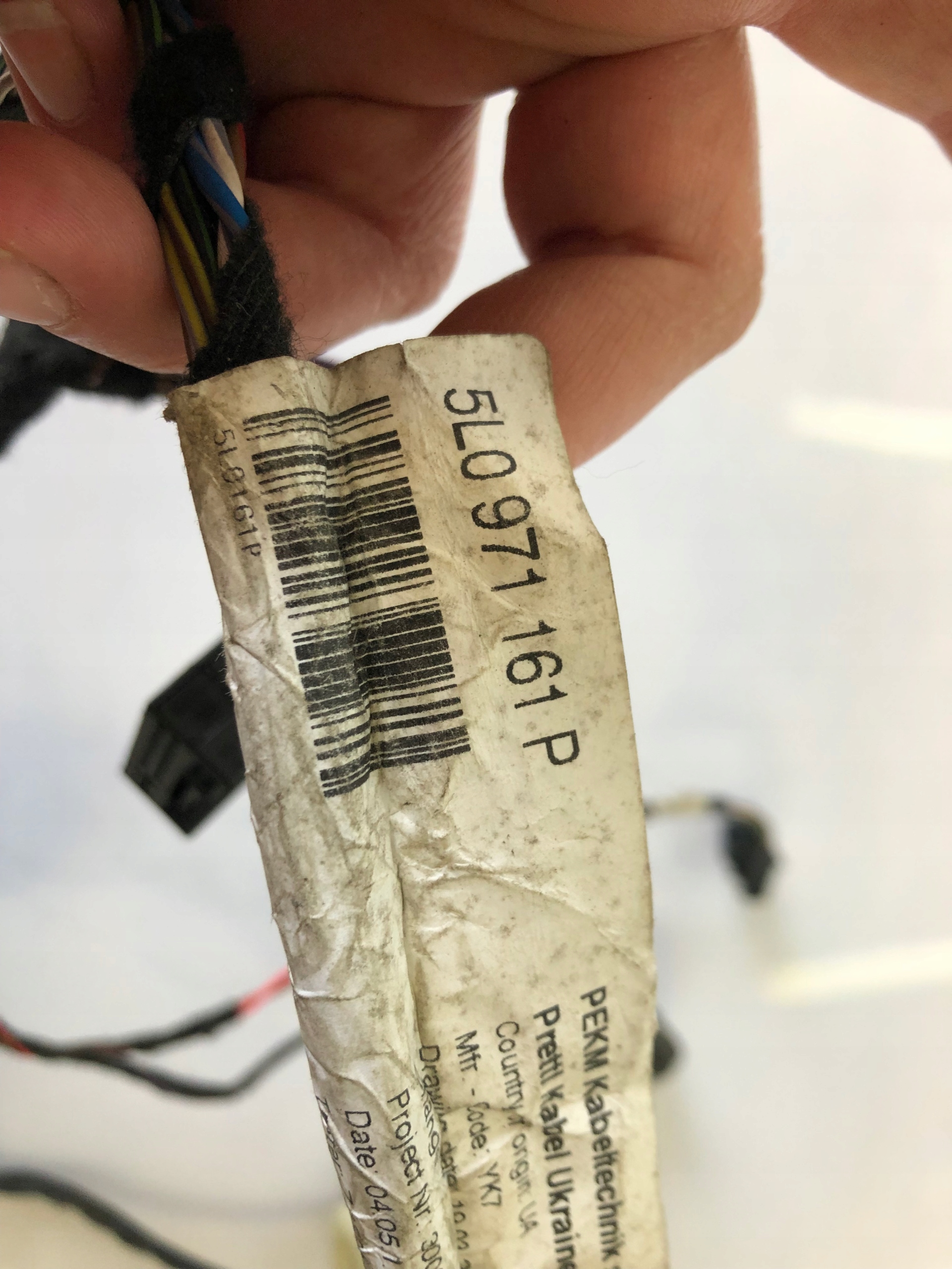 SKODA YETI Kabelbaum Tür links heck 5L0971161P